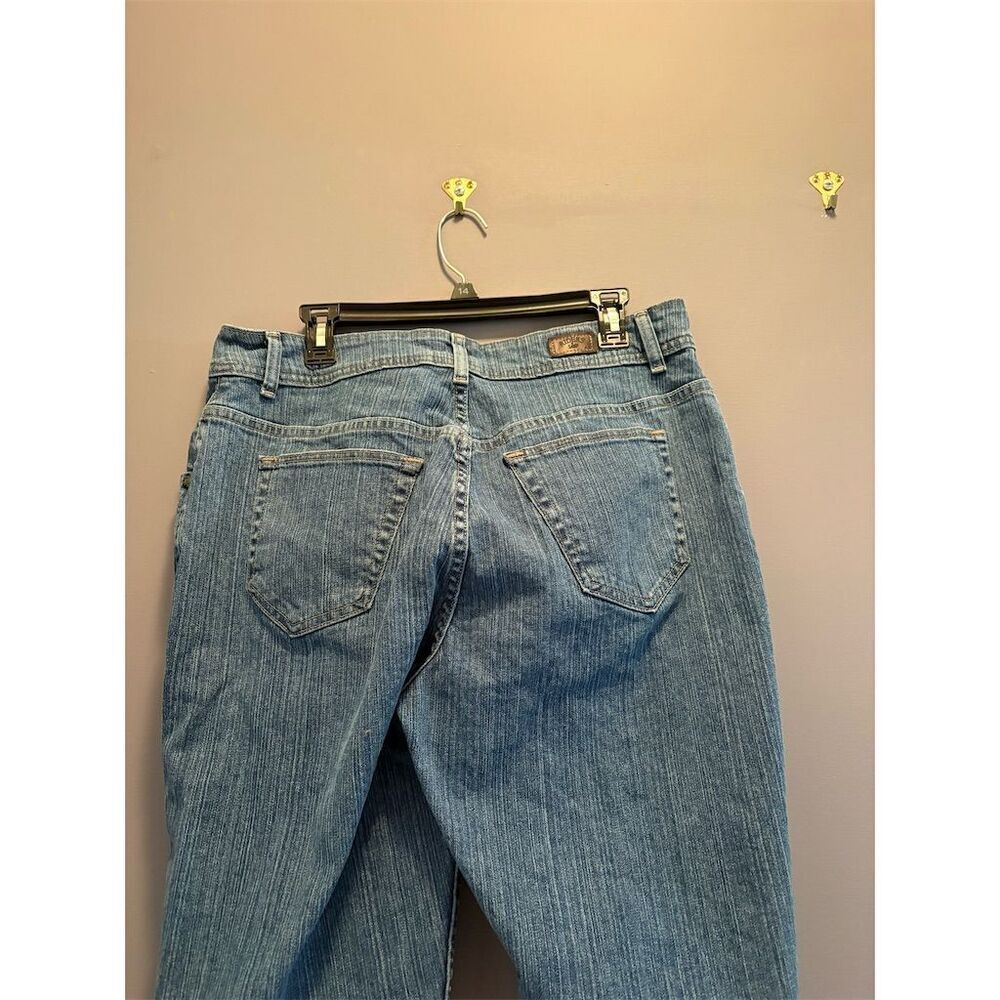 Riders by Lee Women's Size 16 Blue Pinstripe Straight Jeans - Picture 7 of 11
